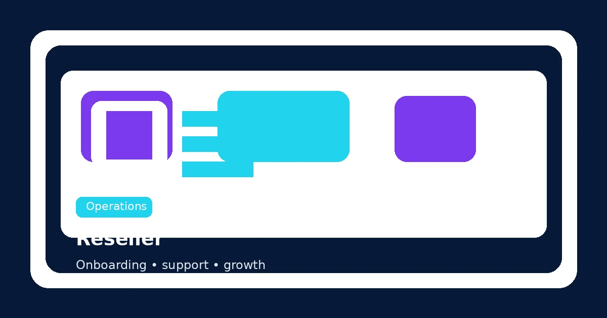 Reseller operations dashboard with onboarding, support, package clarity, and retention planning